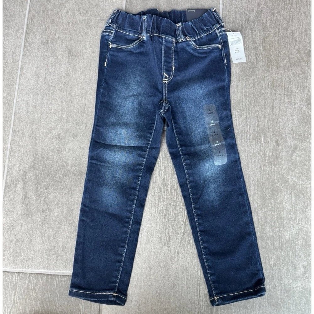 Baby Gap High Stretch Skinny Jeans Sz 4 Pull On Jogging Elastic Waist Dark Wash